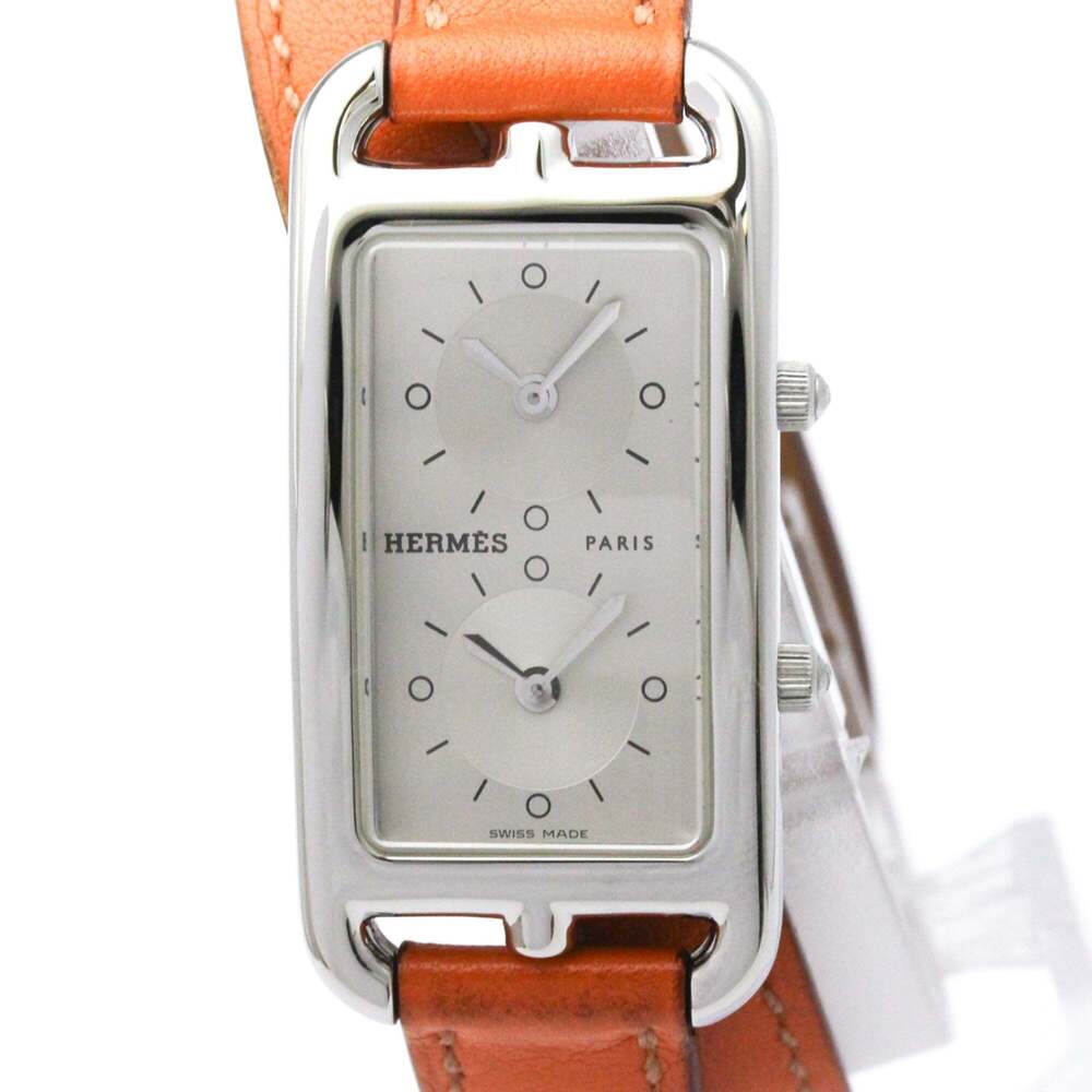 Hermes Cape Cod Double Tour Quartz Stainless Steel and Leather 20